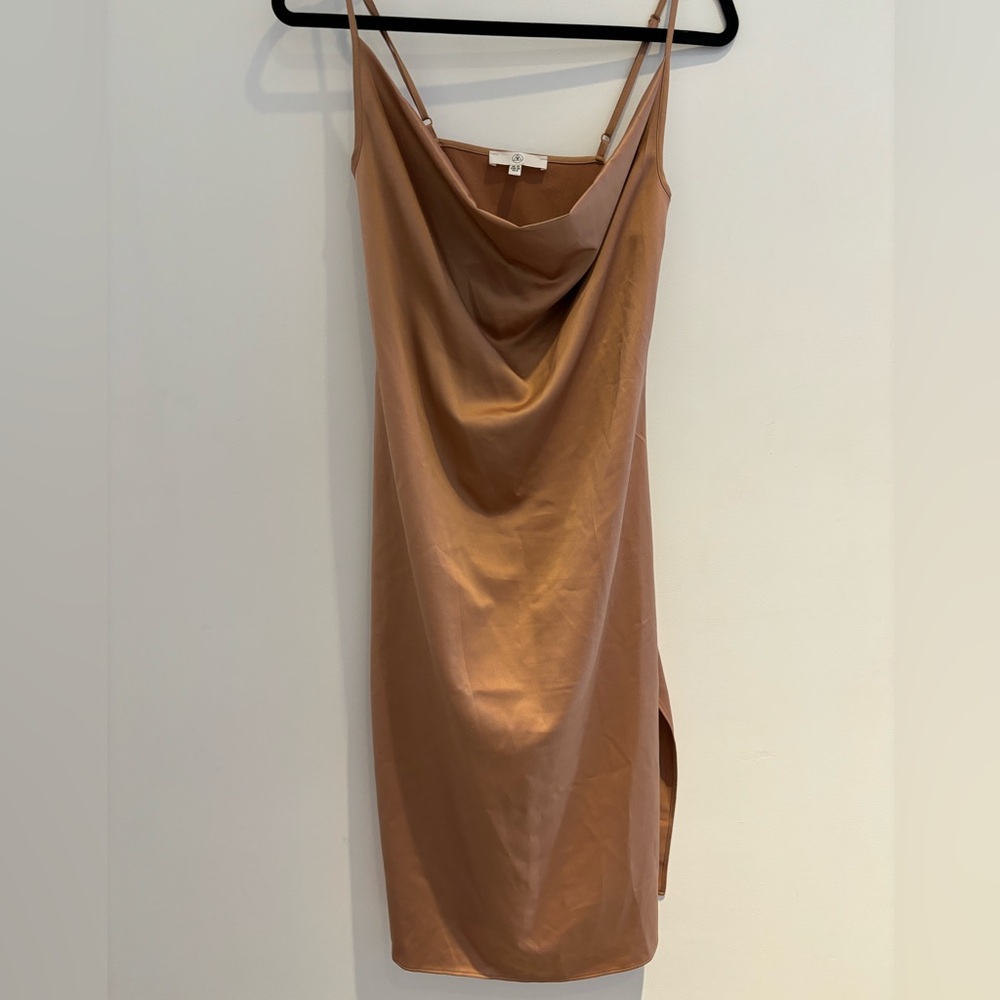 Satin Cowl Neck Dress